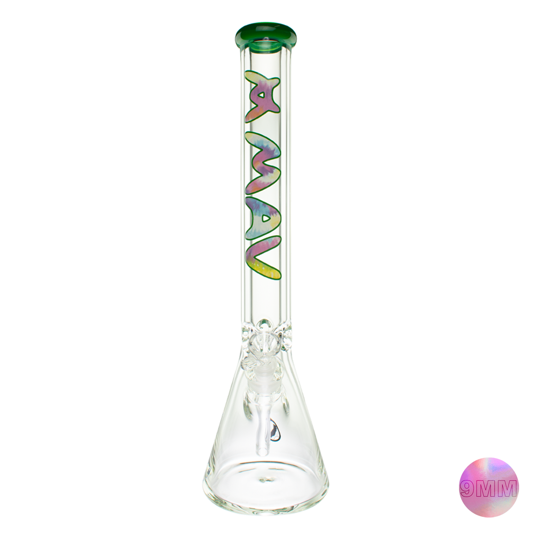 18" x 9mm Forest Tie Dye Specialty Slab Beaker Bong