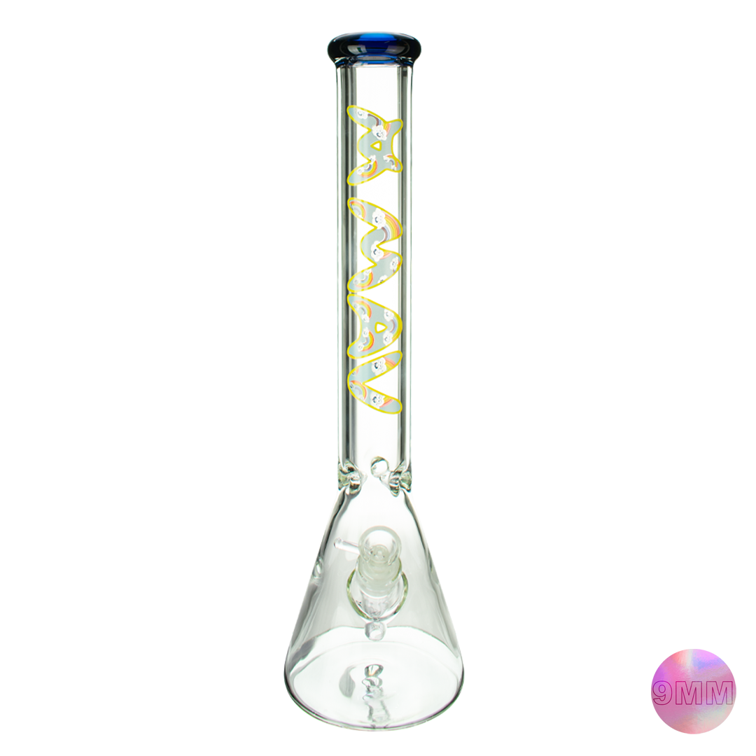 18" x 9mm High Rainbow Specialty Slab Beaker Bong