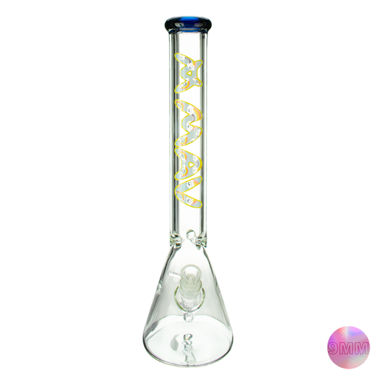 18" x 9mm High Rainbow Specialty Slab Beaker Bong