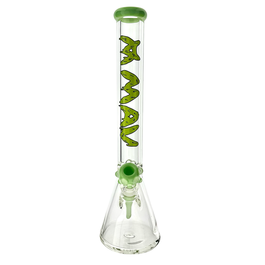 THE SLIMER 9mm 18" thick slime colored beaker bong+ matching stem and bowl
