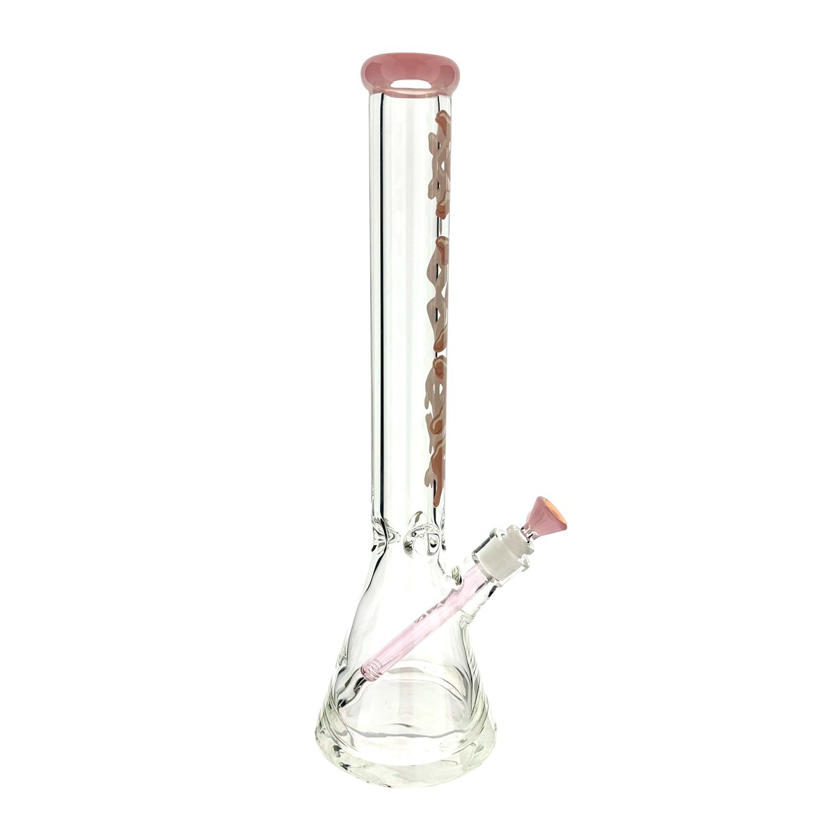 THE GUMGUM 9mm 18" thick pink top colored beaker bong+ matching stem and bowl