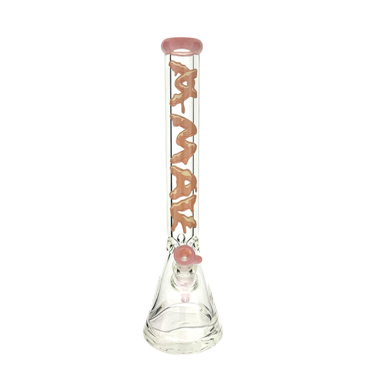 THE GUMGUM 9mm 18" thick pink top colored beaker bong+ matching stem and bowl