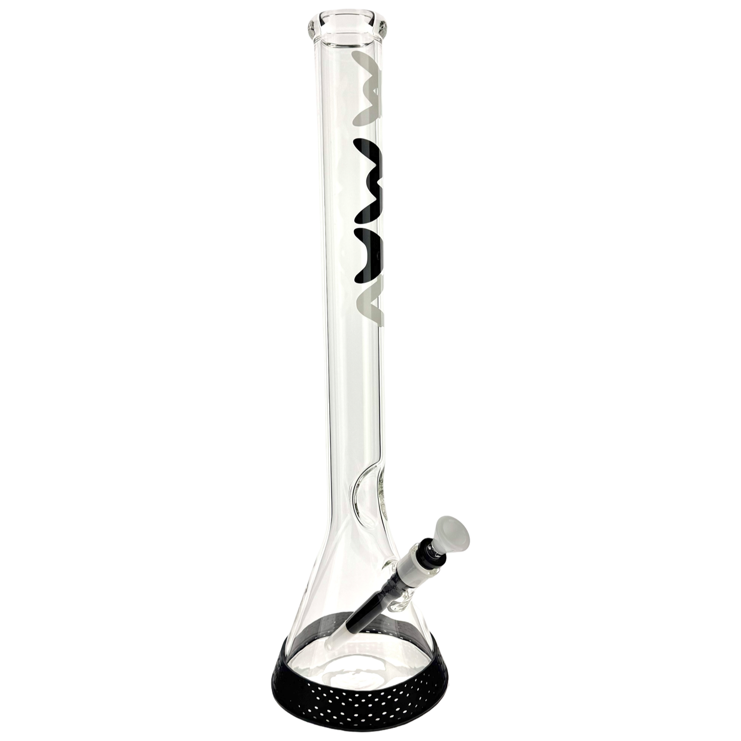 21" tall 50 by 5mm Beaker Bong Tall Neck duotone black and white type