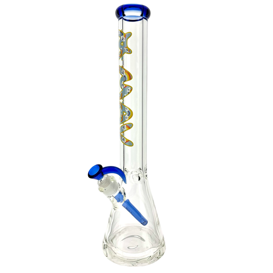 THE FLUFFY CLOUD 9mm 18" thick blue top colored beaker bong+ matching stem and bowl