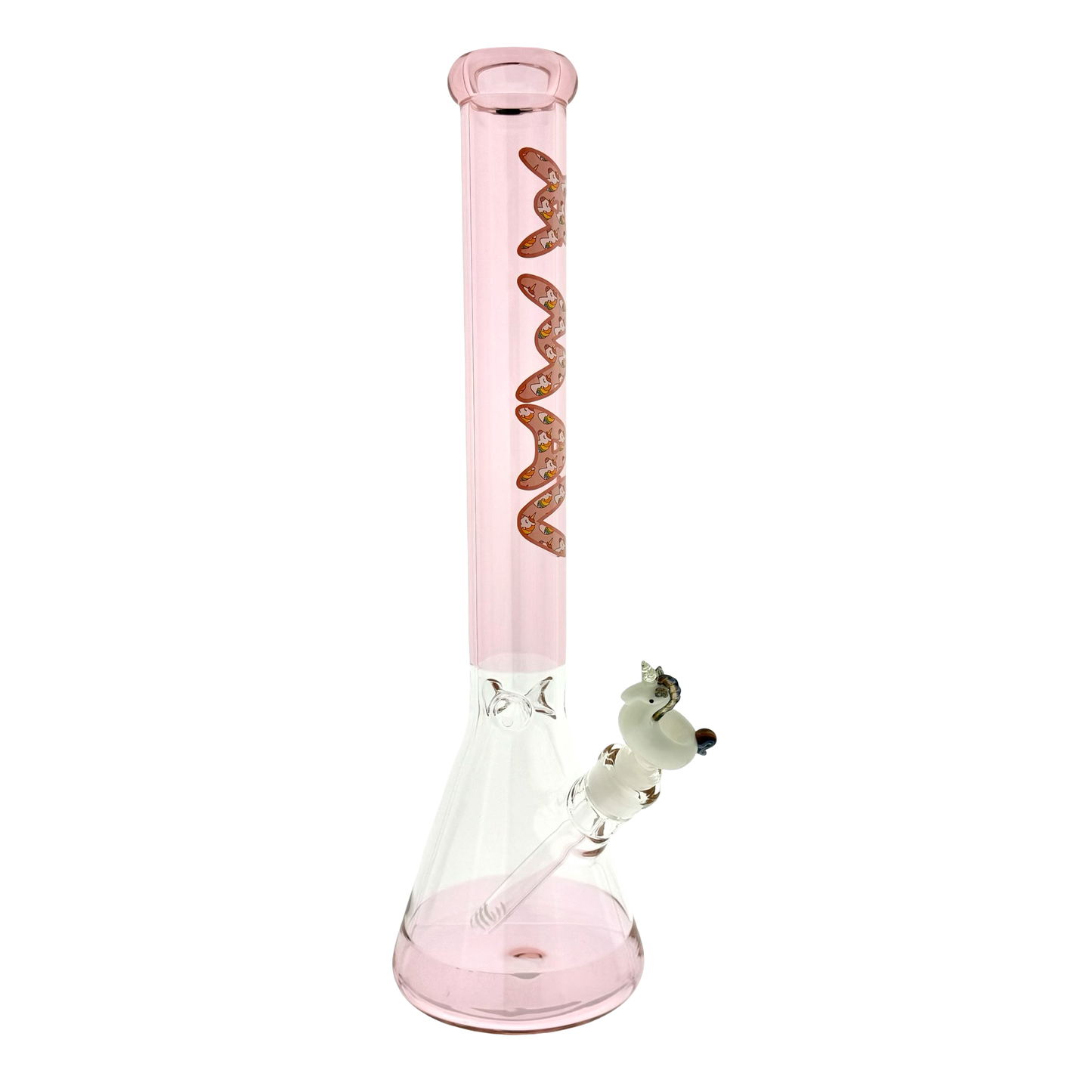 18" MAV full color pink Unicorn Logo Beaker Bong + Empire Glassworks Unicorn