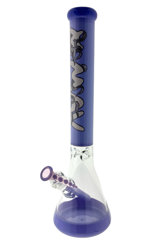 18" Classic Beaker Bong full color purple octobong Octopus