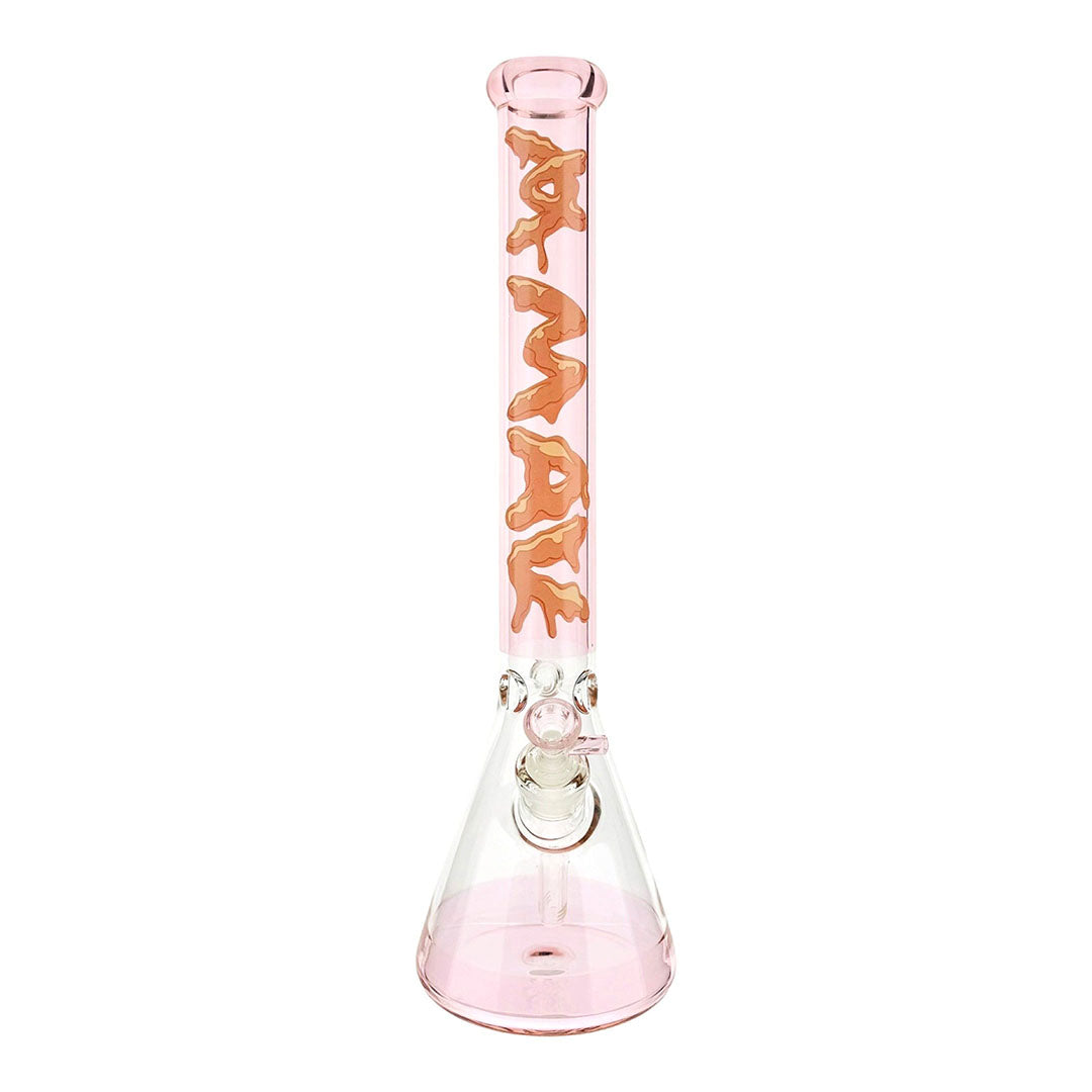 Transparent Pink Bubblegum Vibes 18" Full Color Beaker Bong