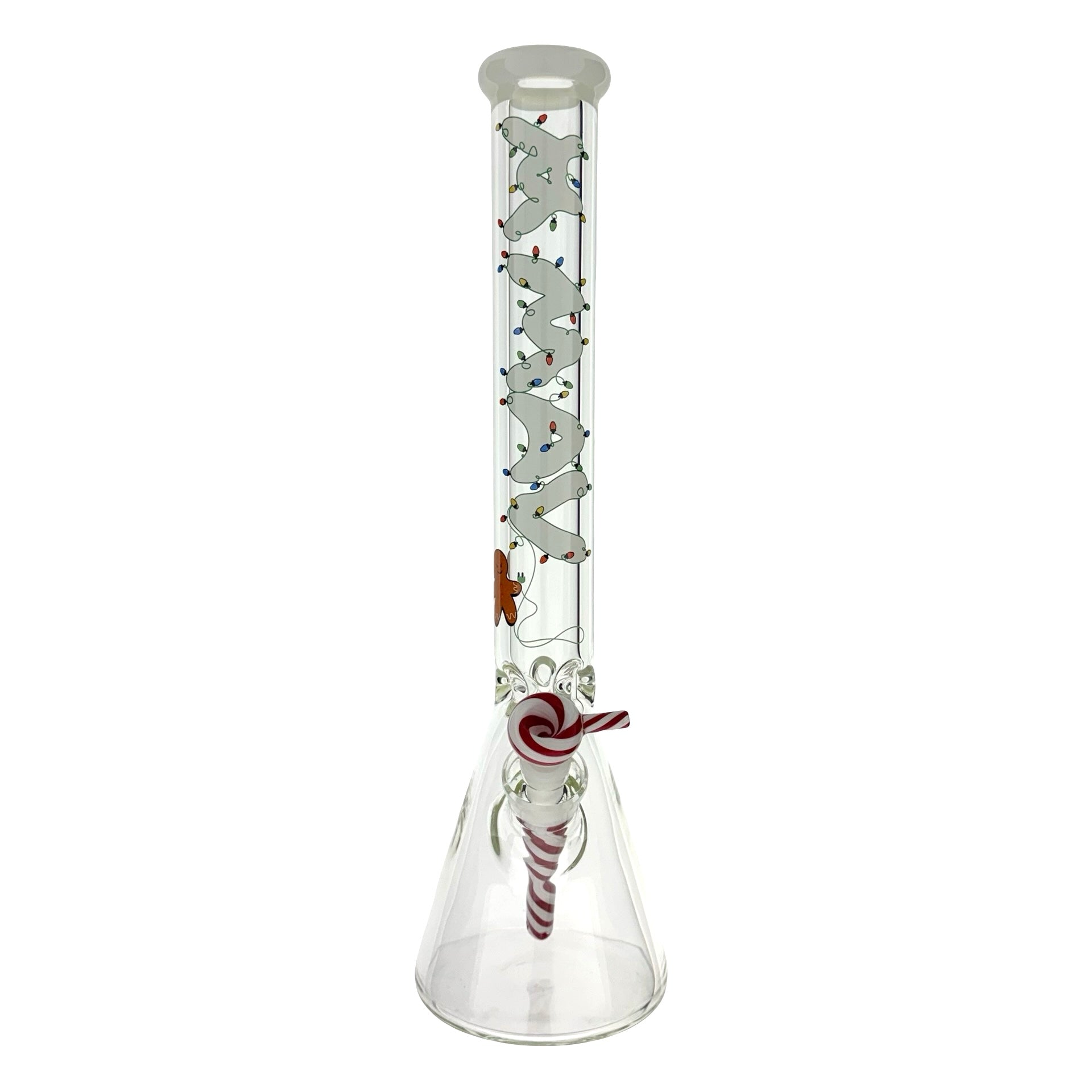 Christmas Mean Gingerbread Man 18” 9MM Beaker Bong white top – MAV