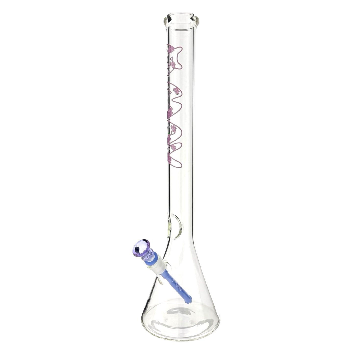 21" tall 50 by 5mm Beaker Bong Tall Neck type lotus