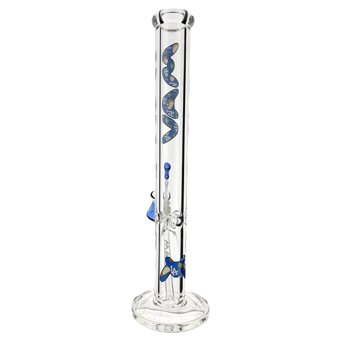 18" x 9mm los angeles Slab straight Bong + dry Ash Catcher Combo 1 of 1