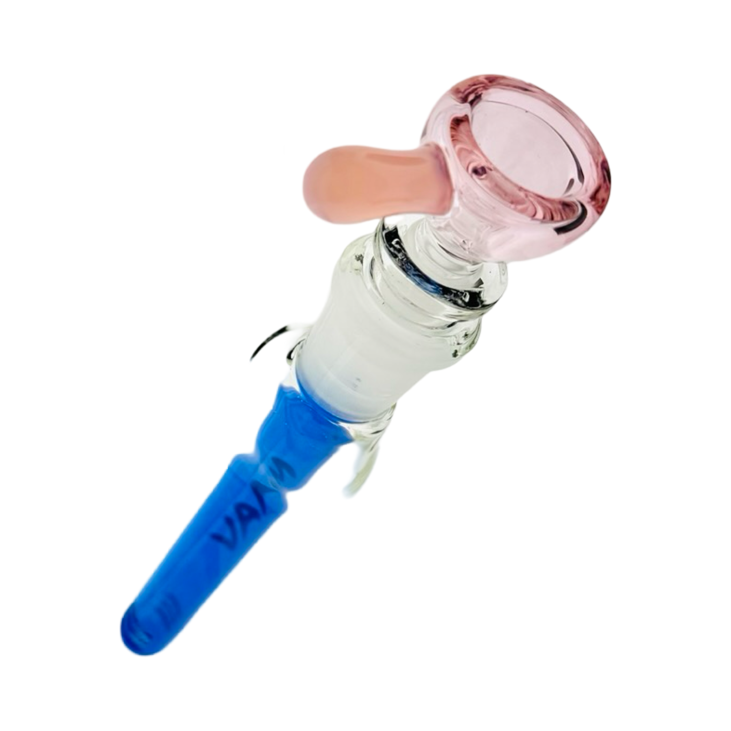 21" tall 50 by 5mm Beaker Bong Tall Neck duotone pink and to blue type