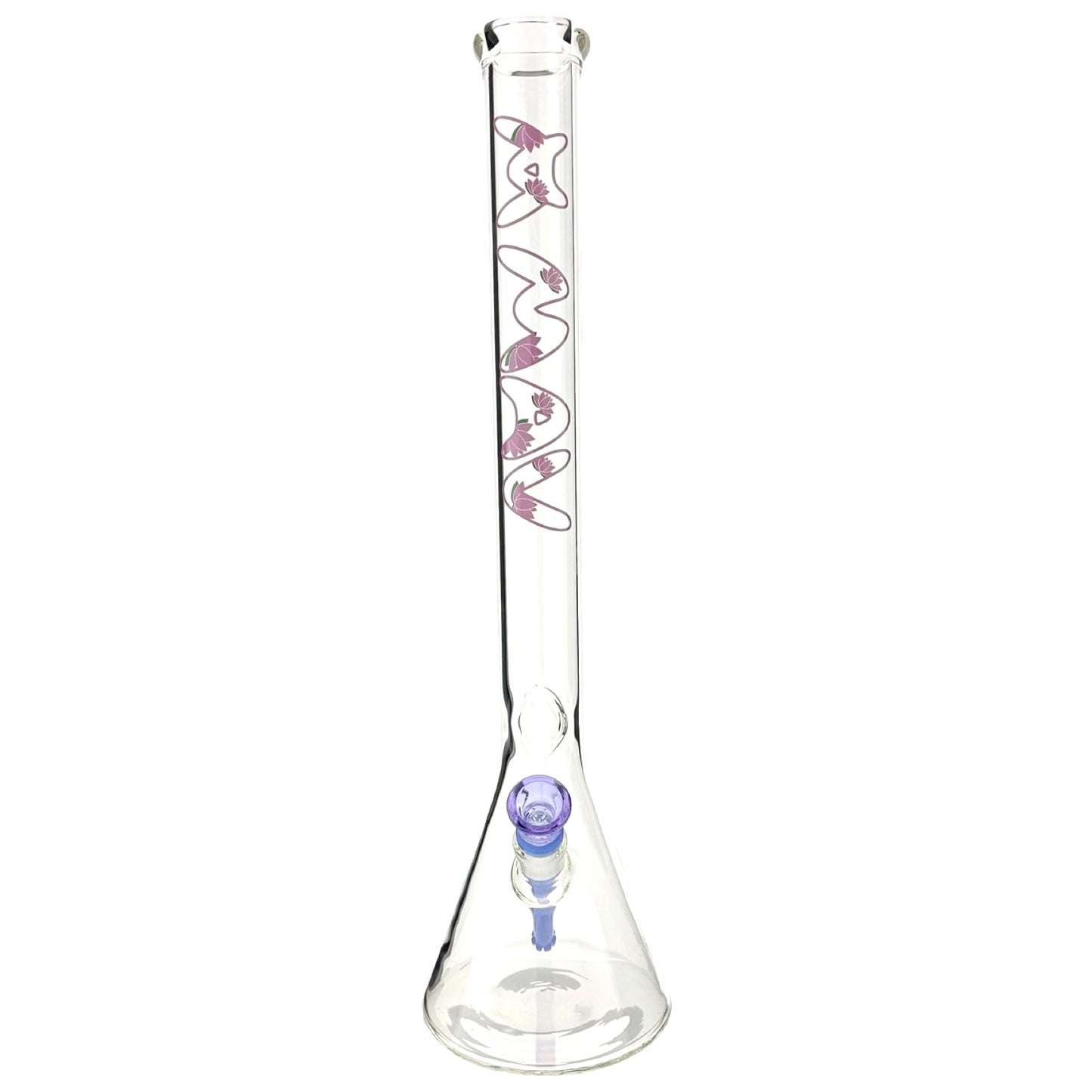 21" tall 50 by 5mm Beaker Bong Tall Neck type lotus