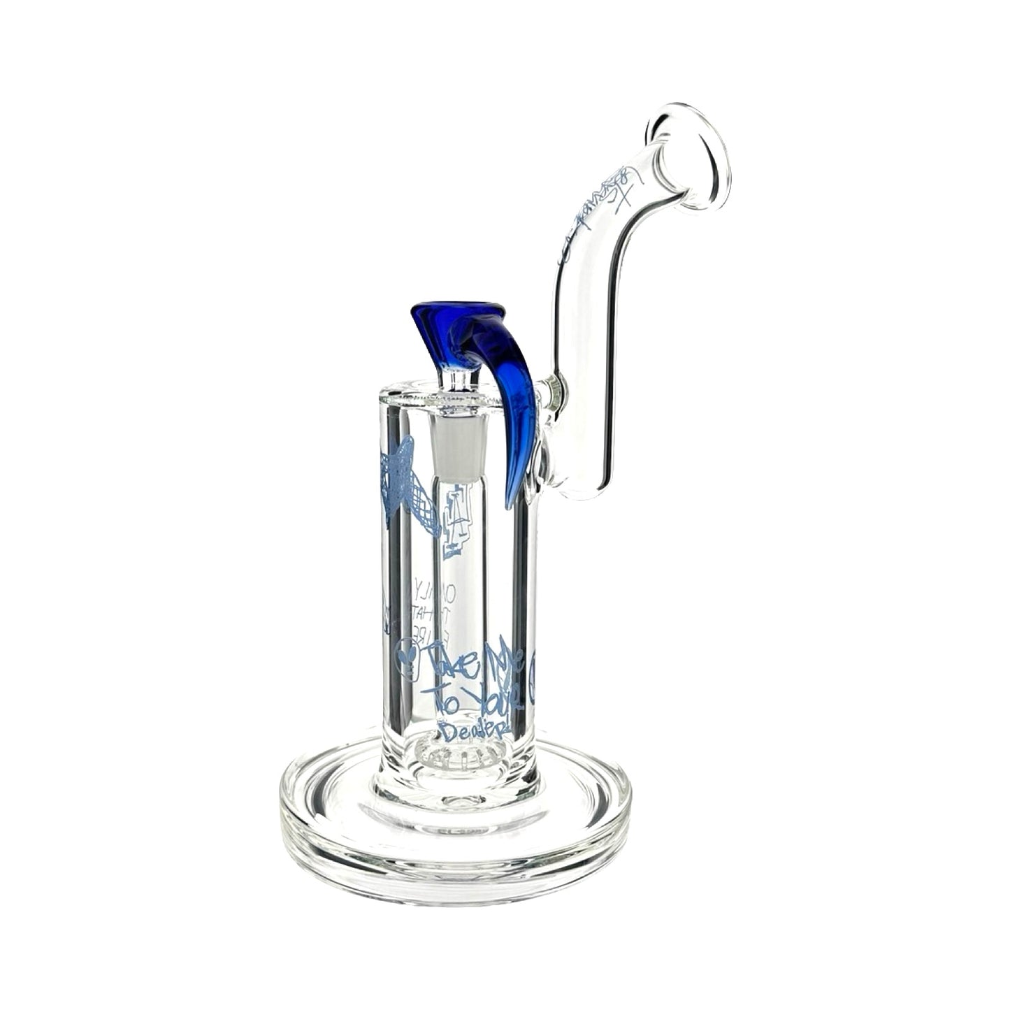 10" X 7 MM ONE OF ONE doodle type bubbler laidback neck