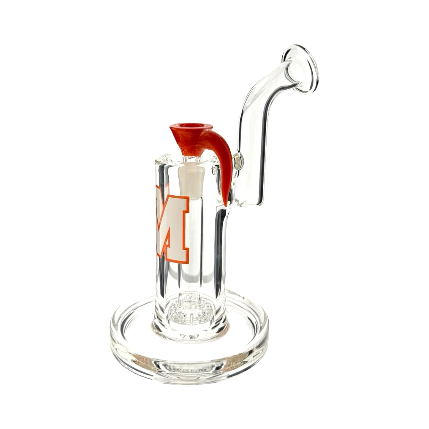 10" X 7 MM ONE OF ONE varsity orange M type bubbler laidback neck