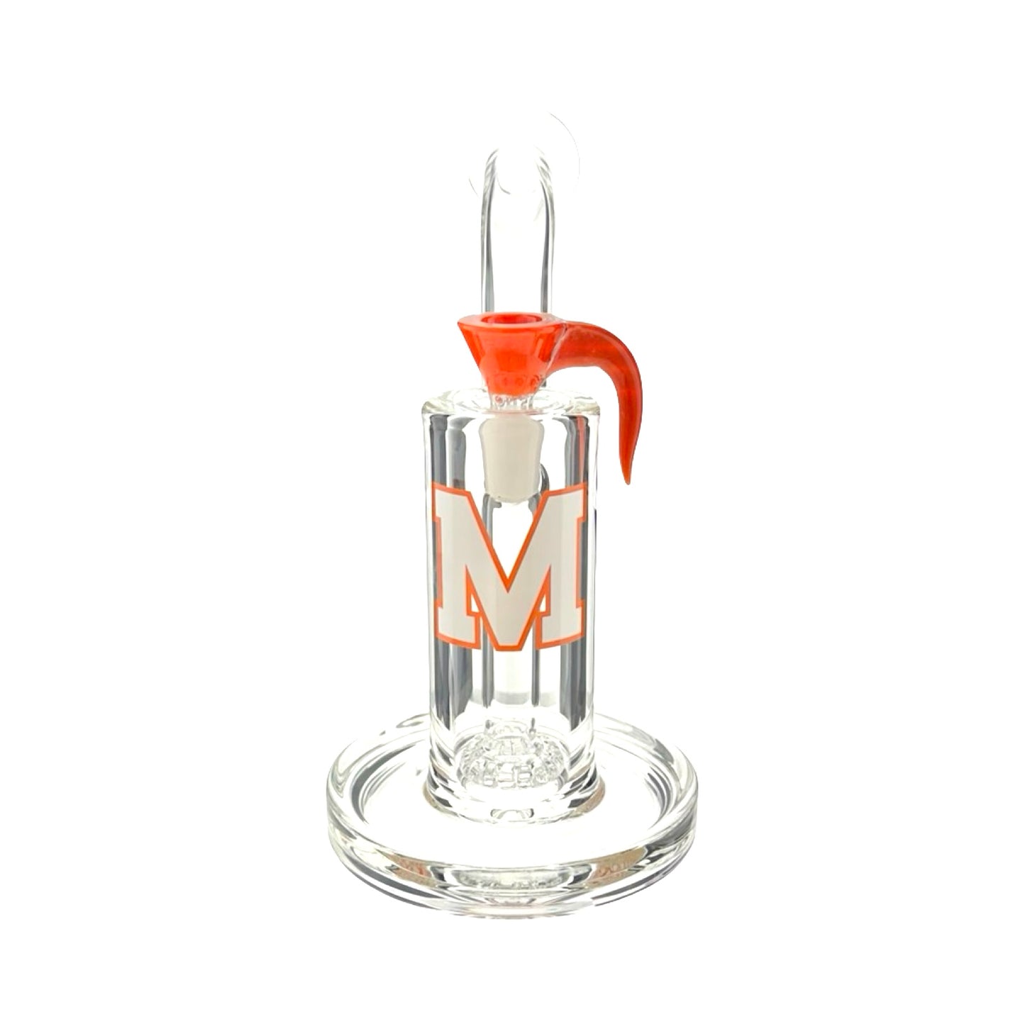 10" X 7 MM ONE OF ONE varsity orange M type bubbler laidback neck