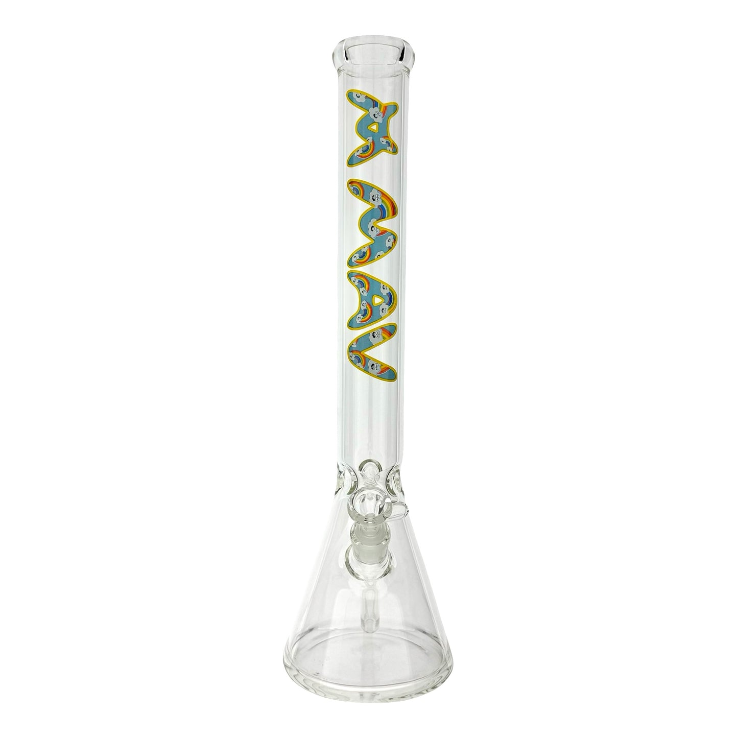 18" mav rainbow high cloud logo Beaker Bong
