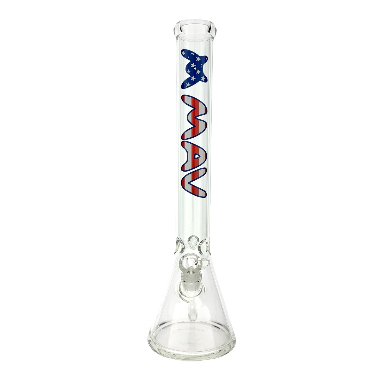 18" MAV Red White and Blue USA Logo Beaker Bong