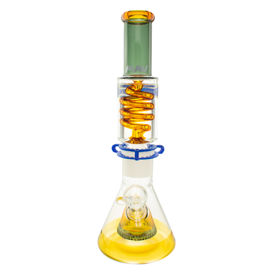 Gold and Transparent Black Slitted Pyramid Beaker Freezable Coil System