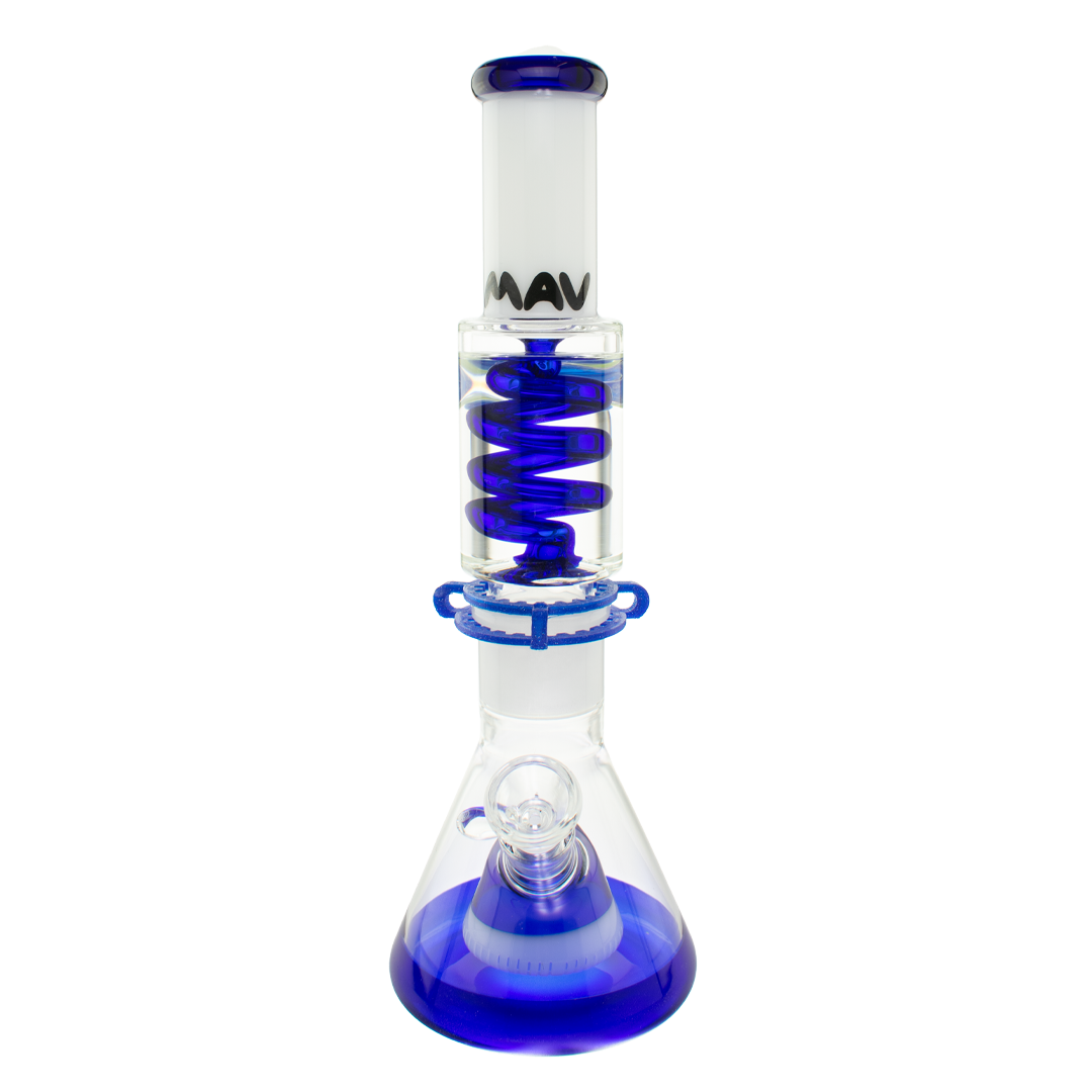 White and Blue Slitted Pyramid Beaker Freezable Coil System