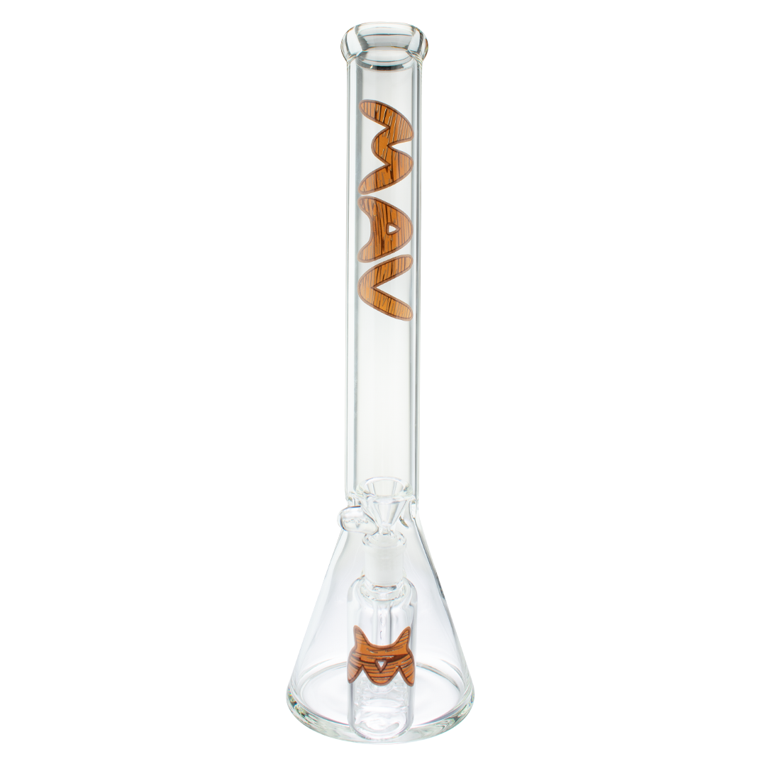 18" x 5mm Woodgrain Slab Beaker Bong + Ash Catcher Combo