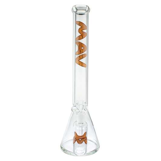 18" x 5mm Woodgrain Slab Beaker Bong + Ash Catcher Combo