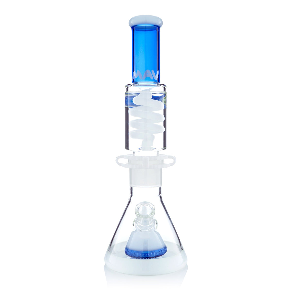 MAV Glass freezable glycerin coil beaker - blue and white