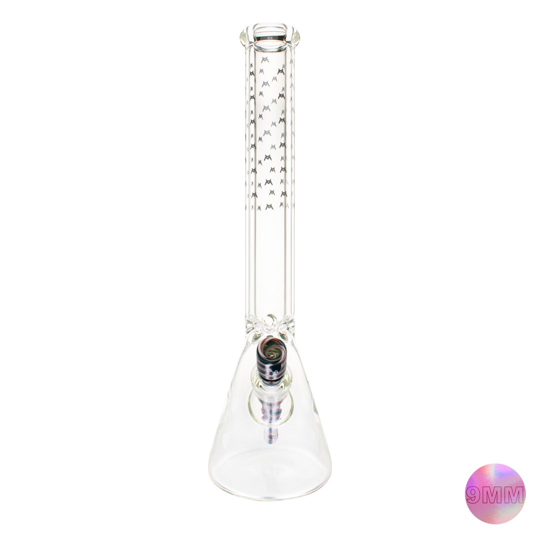 18" X 9mm Bats All Over Wig Wag Downstem Beaker Bong