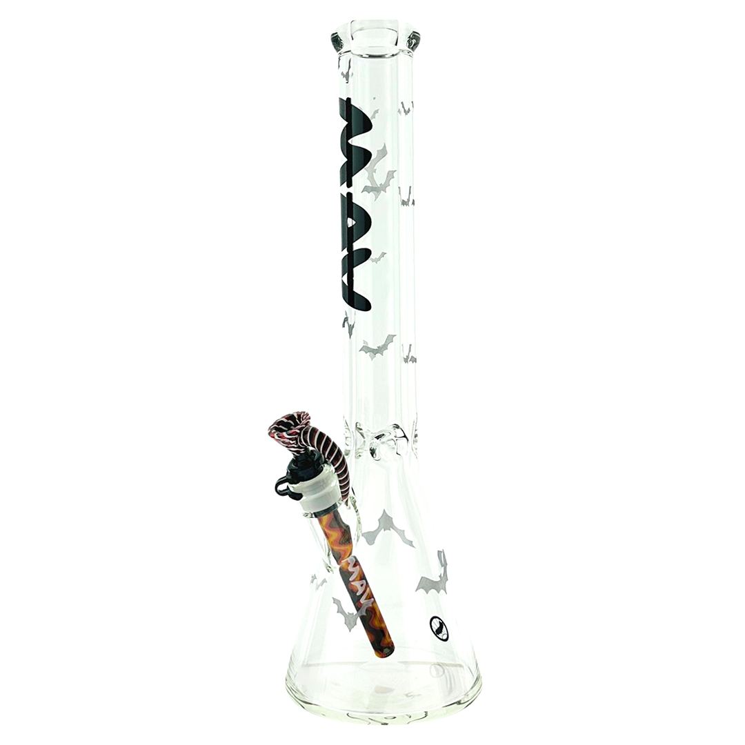 18" X 9 mm ONE OF ONE all bats are off Halloween special beaker bong