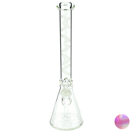 18" X 9MM ONE OF ONE Mandala Laser Special Beaker Bong