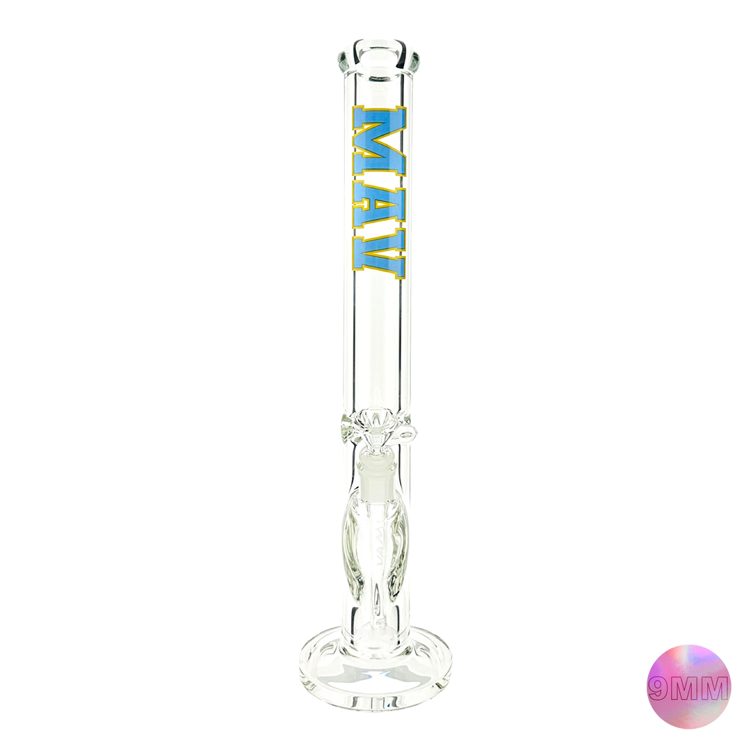 18" Classic 9mm straight Bong special VARSITY blue edition