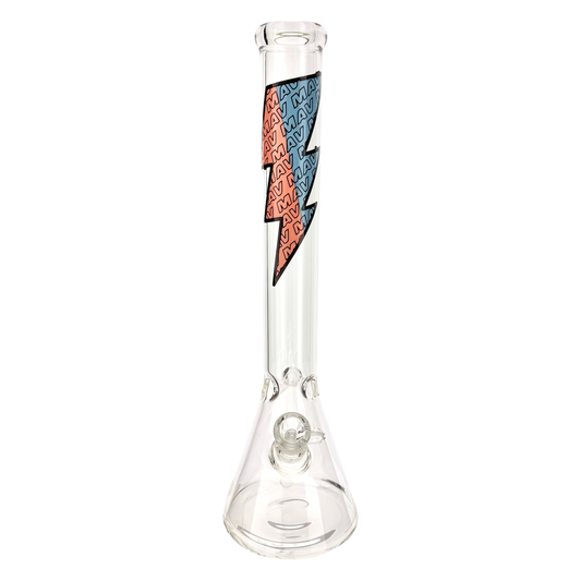 18" MAV bolt pink brown and blue classic Beaker Bong