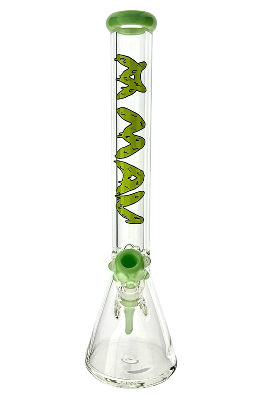 THE SLIMER 9mm 18" thick slime colored beaker bong+ matching stem and bowl