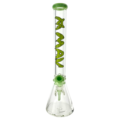 THE SLIMER 9mm 18" thick slime colored beaker bong+ matching stem and bowl