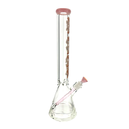 THE GUMGUM 9mm 18" thick pink top colored beaker bong+ matching stem and bowl