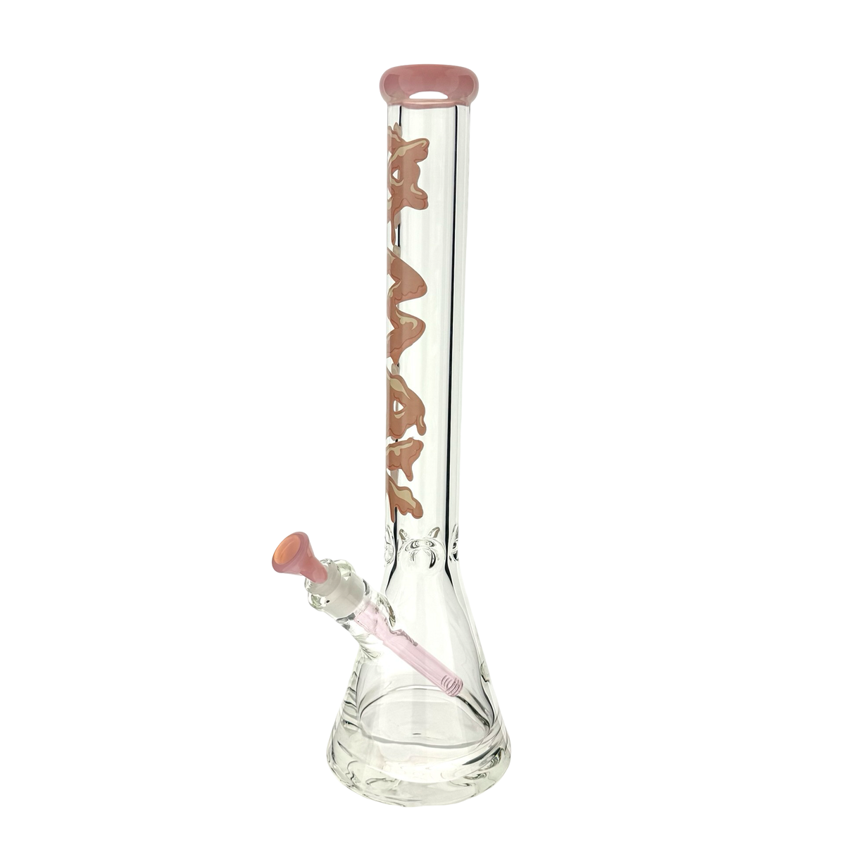 THE GUMGUM 9mm 18" thick pink top colored beaker bong+ matching stem and bowl