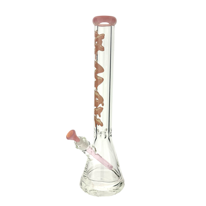 THE GUMGUM 9mm 18" thick pink top colored beaker bong+ matching stem and bowl