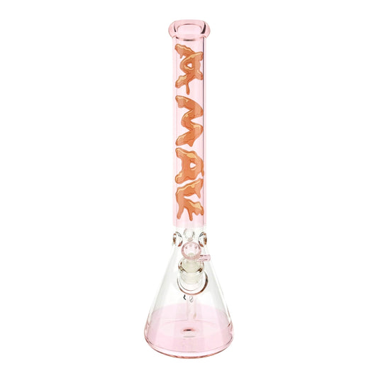 Transparent Pink bubblegum Vibes 18" Full Color Beaker Bong