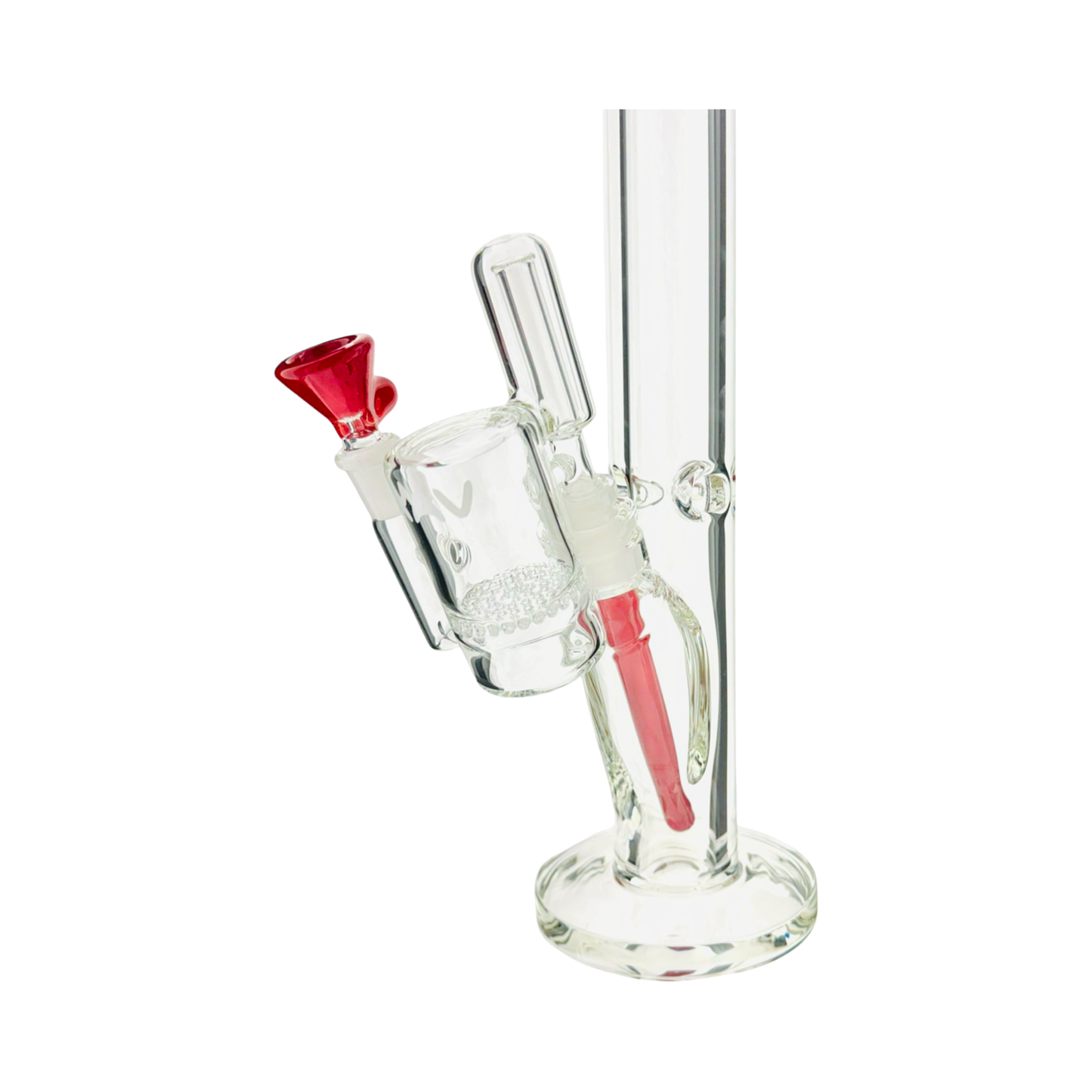 18" x 9mm red top straight Bong + Ash Catcher Combo