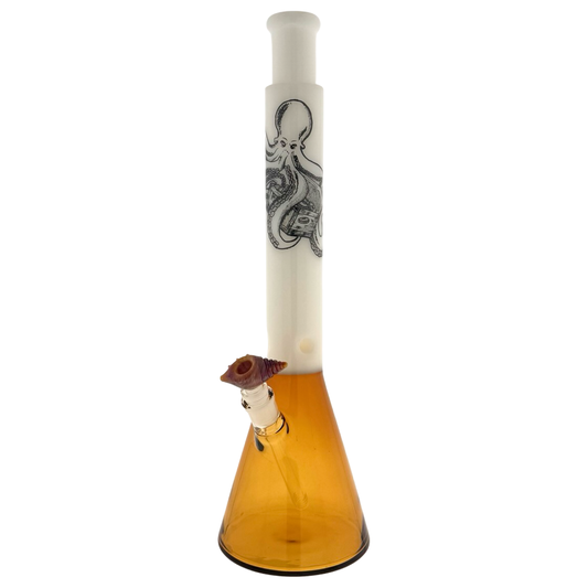 kraken 18" taper top Beaker Bong 1 of 1 seashell Empire Glassworks Bowl