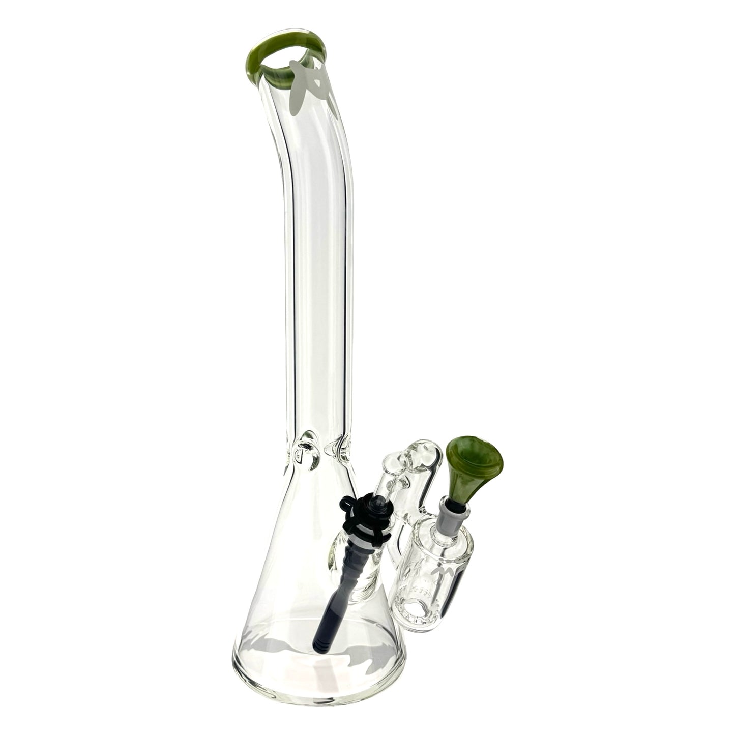 18" x 9mm color top beaker Bong bent neck + Ash Catcher Combo