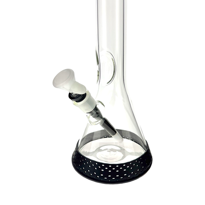 21" tall 50 by 5mm Beaker Bong Tall Neck duotone black and white type