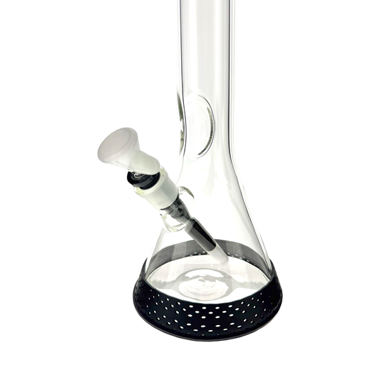 21" tall 50 by 5mm Beaker Bong Tall Neck duotone black and white type