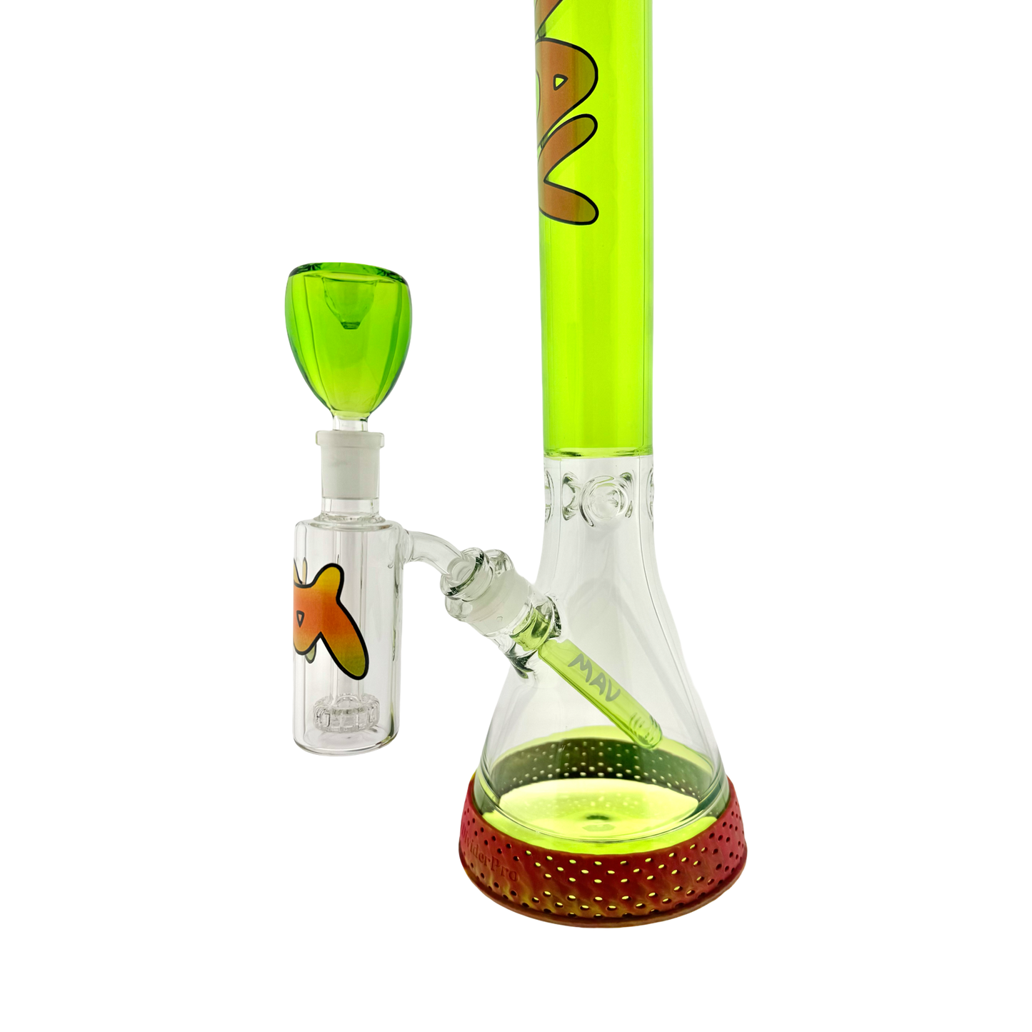 18" 50mm by 5mm full color ooze rasta ac combo beaker bong