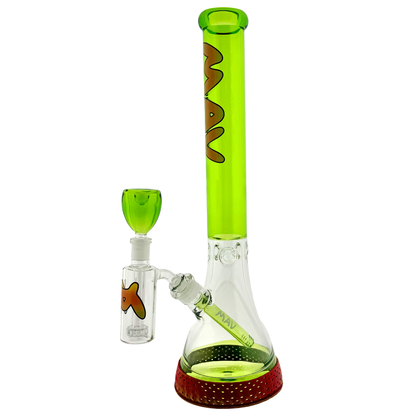 18" 50mm by 5mm full color ooze rasta ac combo beaker bong