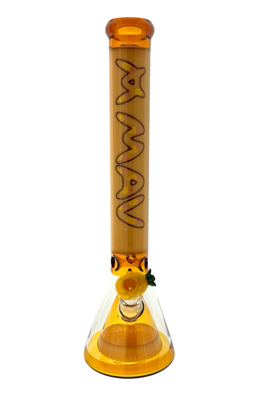 butter pyramid Pineapple 18" Full Color Beaker Bong x Empire Glassworks Pineapple Bowl