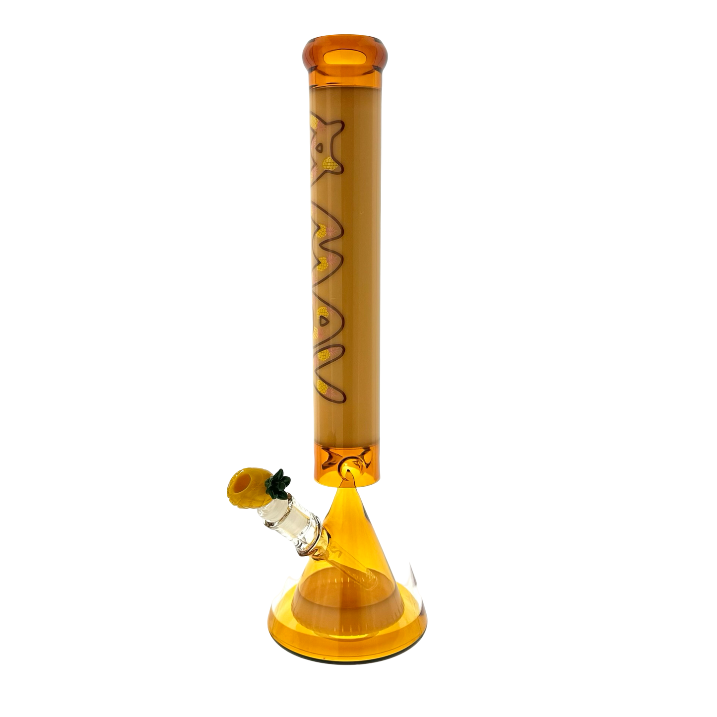 butter pyramid Pineapple 18" Full Color Beaker Bong x Empire Glassworks Pineapple Bowl