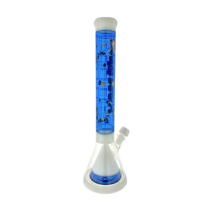 18" pyramid beaker bong game time mav with 7 hole pro bowl