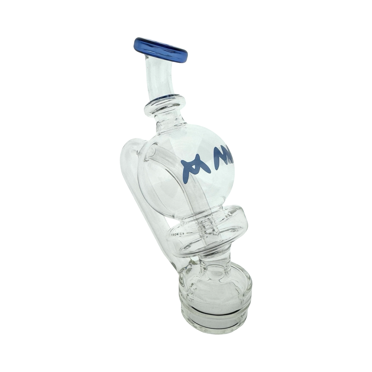 Blue Bubble Loopcycle Top Puffco Peak glass attachment showing the recycler arm and base