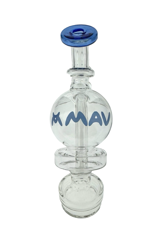 Blue Bubble Loopcycle Top for Puffco Peak, bubble chamber with blue MAV logo