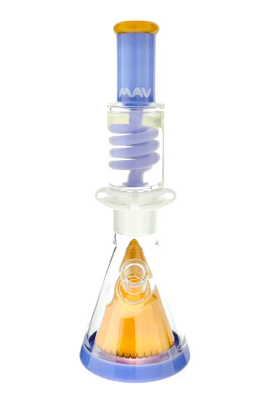 OS90 Oversized Slitted Pyramid Beaker Freezable Coil System Purple Butter